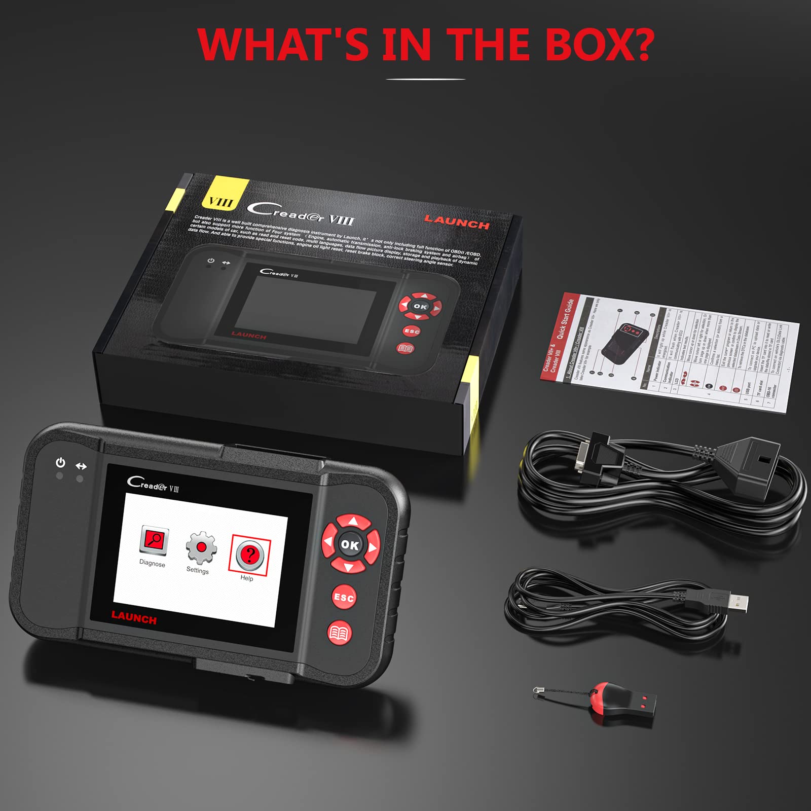 LAUNCH Creader VIII ABS SRS Transmission OBD2 Scanner with EPB SAS
